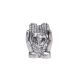 Brass Lord Ganesha Sitting On Hand Statue In Silver Finish 